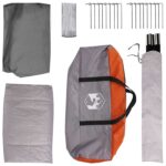 vidaXL Stan chata Šedá a oranžová Pre 8 osôb Polyester a oceľ – Obrázok 9
