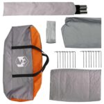 vidaXL Stan chata Šedá a oranžová Pre 6 osôb Polyester a oceľ – Obrázok 9