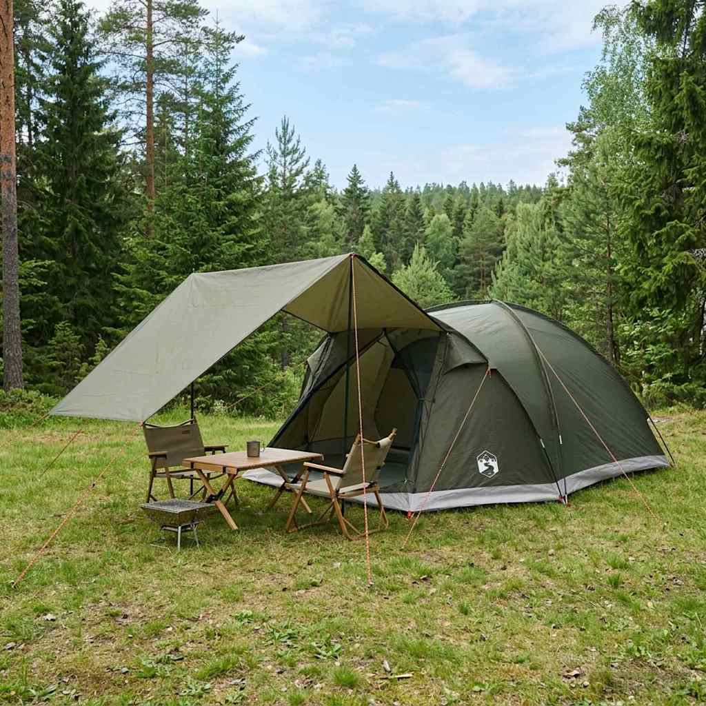 42028586_1.jpg vidaXL Stan chata Armádna zelená Pre 6 osôb Polyester a oceľ – Obrázok 1