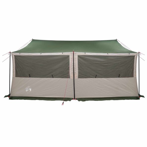 vidaXL Rodinný stan Zelená 450 x 400 x 265 cm Polyester a oceľ – Obrázok 7