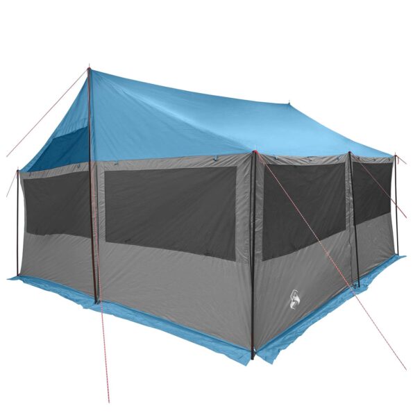vidaXL Rodinný stan Modrá 450 x 400 x 265 cm Polyester a oceľ – Obrázok 3