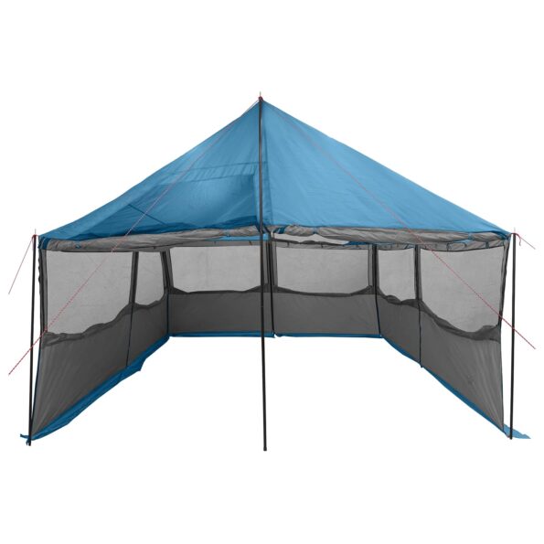 vidaXL Rodinný stan Modrá 450 x 400 x 265 cm Polyester a oceľ – Obrázok 6