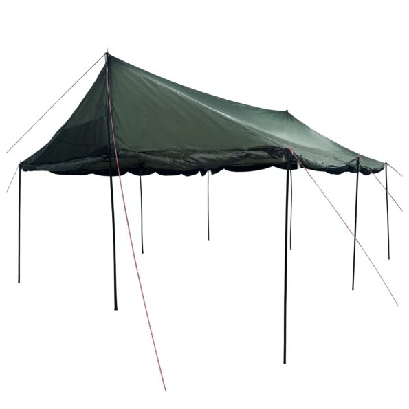 vidaXL Rodinný stan Armádna zelená 450 x 400 x 265 cm Polyester a oceľ – Obrázok 4