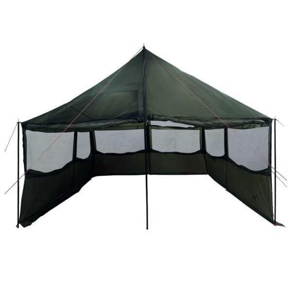 vidaXL Rodinný stan Armádna zelená 450 x 400 x 265 cm Polyester a oceľ – Obrázok 6