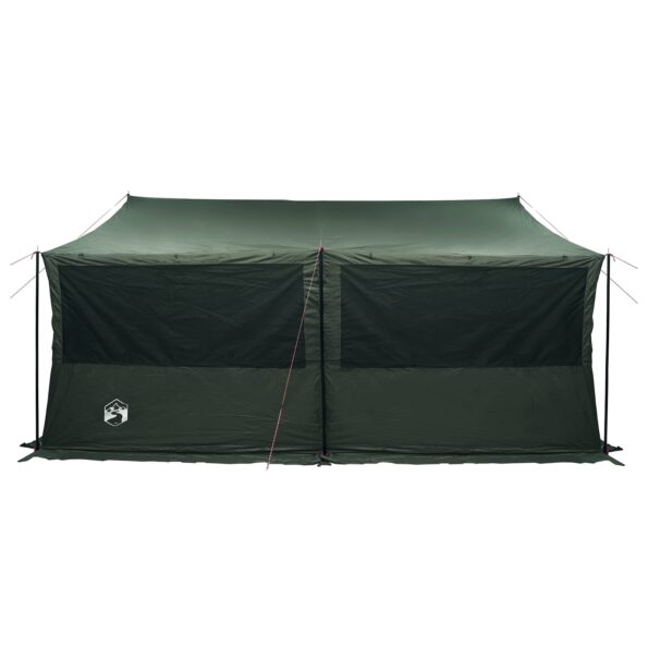 vidaXL Rodinný stan Armádna zelená 450 x 400 x 265 cm Polyester a oceľ – Obrázok 7