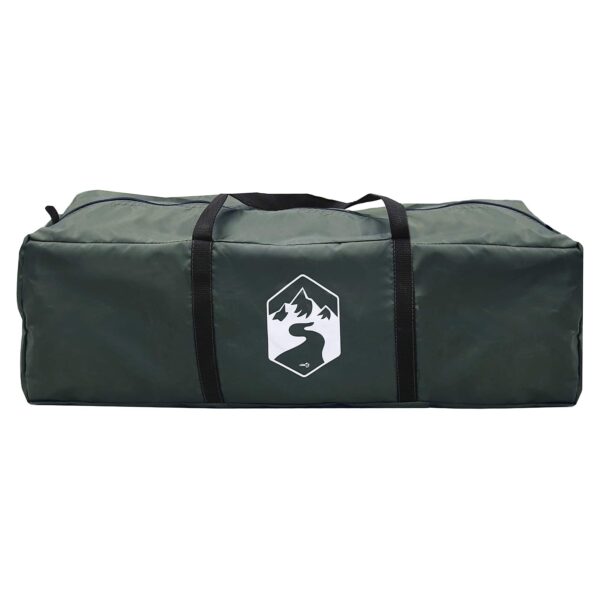 vidaXL Rodinný stan Armádna zelená 450 x 400 x 265 cm Polyester a oceľ – Obrázok 8