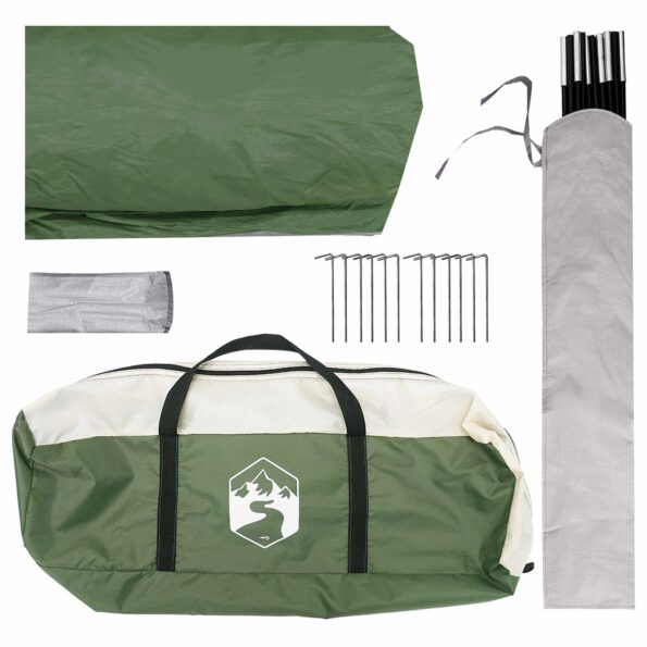 vidaXL Párty stan Zelená 500 x 500 x 350 cm Polyester a oceľ – Obrázok 5