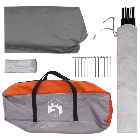 vidaXL Párty stan Šedá a oranžová 500 x 500 x 350 cm Polyester a oceľ – Obrázok 5