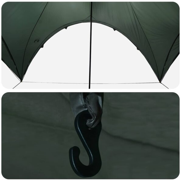 vidaXL Párty stan Armádna zelená 500 x 500 x 350 cm Polyester a oceľ – Obrázok 6