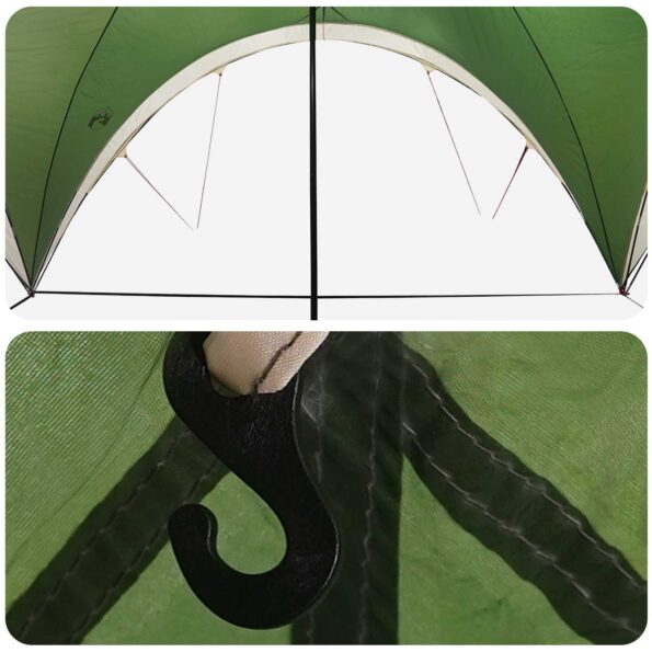vidaXL Párty stan Zelená 400 x 400 x 320 cm Polyester a oceľ – Obrázok 6