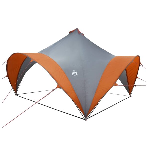 vidaXL Párty stan Šedá a oranžová 400 x 400 x 320 cm Polyester a oceľ – Obrázok 2