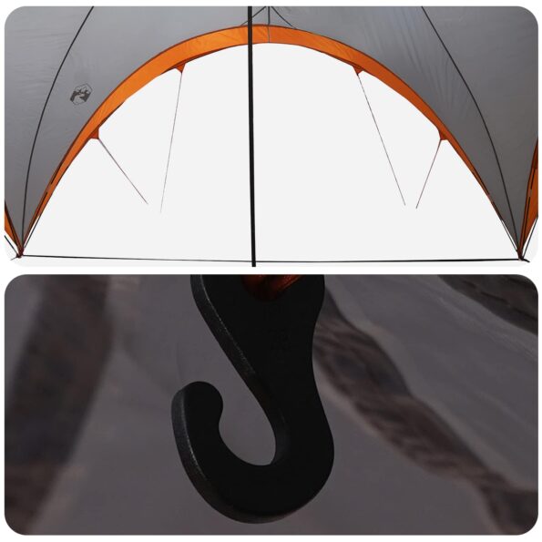 vidaXL Párty stan Šedá a oranžová 400 x 400 x 320 cm Polyester a oceľ – Obrázok 6