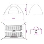vidaXL Kempingový stan so strechou Zelená 190 x 140 x 105 cm – Obrázok 13