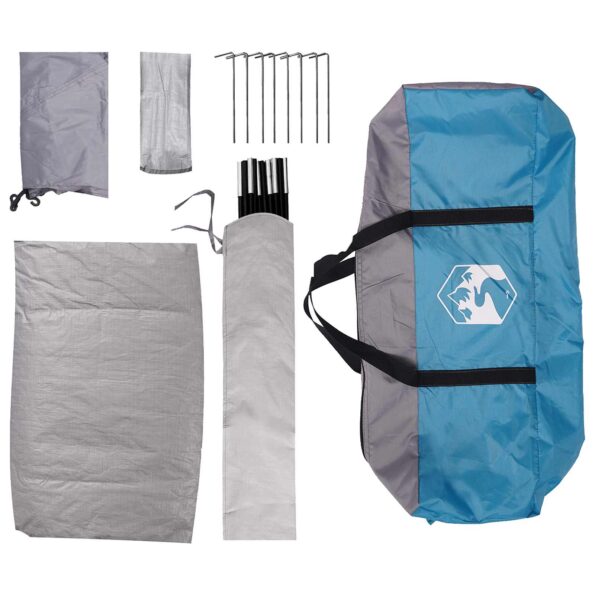 vidaXL Kempingový stan so strechou Modrá 335 x 275 x 180 cm – Obrázok 9