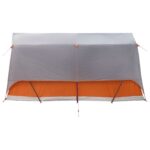 vidaXL Tunelový stan Šedá a oranžová Pre 8 osôb Polyester a oceľ – Obrázok 6