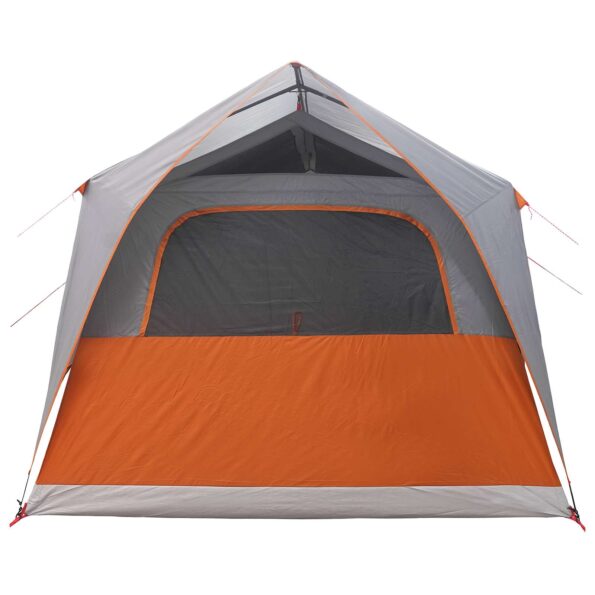 vidaXL Tunelový stan Šedá a oranžová Pre 10 osôb Polyester a oceľ – Obrázok 7
