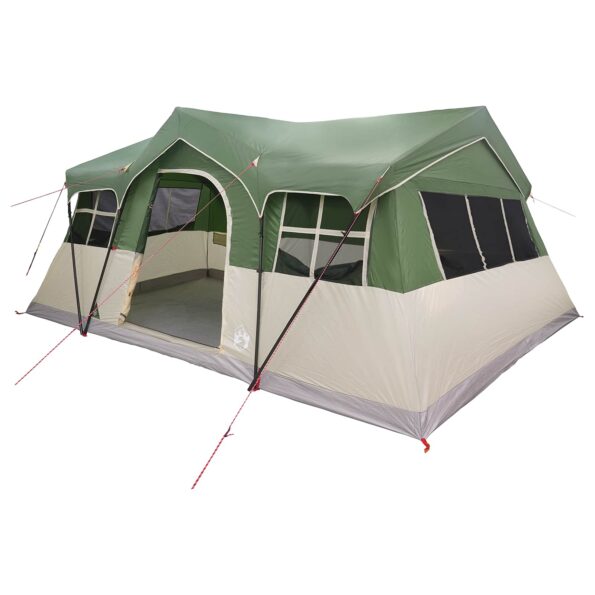 vidaXL Rodinný stan Zelená 487 x 340 x 216 cm Polyester a oceľ – Obrázok 2