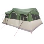 vidaXL Rodinný stan Zelená 487 x 340 x 216 cm Polyester a oceľ – Obrázok 3