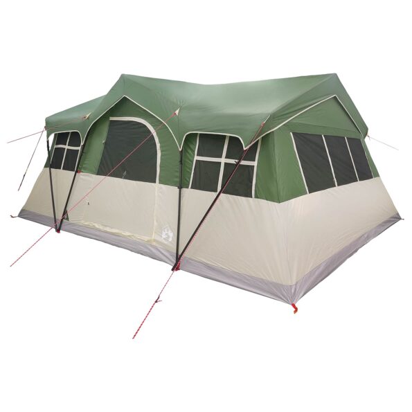 vidaXL Rodinný stan Zelená 487 x 340 x 216 cm Polyester a oceľ – Obrázok 3