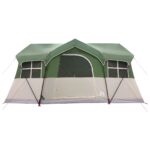 vidaXL Rodinný stan Zelená 487 x 340 x 216 cm Polyester a oceľ – Obrázok 5