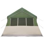 vidaXL Rodinný stan Zelená 487 x 340 x 216 cm Polyester a oceľ – Obrázok 6