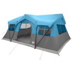 vidaXL Rodinný stan Modrá 487 x 340 x 216 cm Polyester a oceľ – Obrázok 2