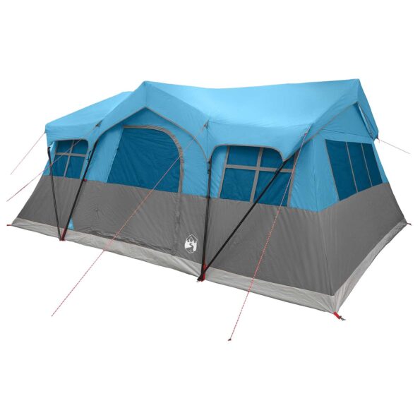 vidaXL Rodinný stan Modrá 487 x 340 x 216 cm Polyester a oceľ – Obrázok 3