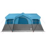 vidaXL Rodinný stan Modrá 487 x 340 x 216 cm Polyester a oceľ – Obrázok 5