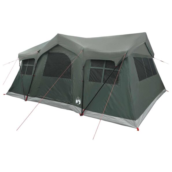 vidaXL Rodinný stan Armádna zelená 487 x 340 x 216 cm Polyester a oceľ – Obrázok 3