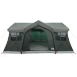 vidaXL Rodinný stan Armádna zelená 487 x 340 x 216 cm Polyester a oceľ – Obrázok 4