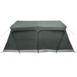 vidaXL Rodinný stan Armádna zelená 487 x 340 x 216 cm Polyester a oceľ – Obrázok 7