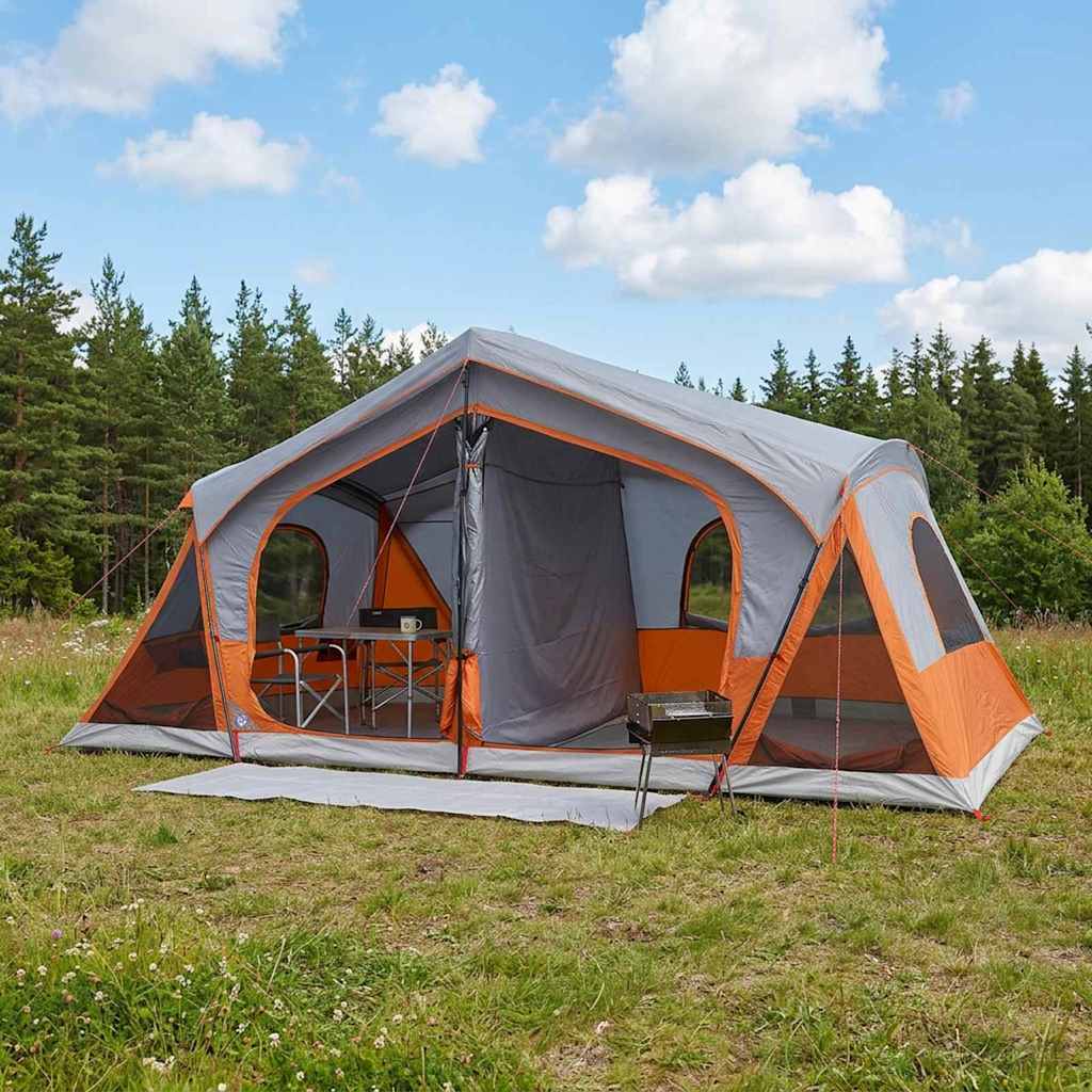 42028687_1.jpg vidaXL Stan chata Šedá a oranžová 480 x 273 x 205 cm Polyester a oceľ – Obrázok 1