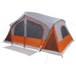 vidaXL Stan chata Šedá a oranžová 480 x 273 x 205 cm Polyester a oceľ – Obrázok 3