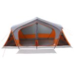 vidaXL Stan chata Šedá a oranžová 480 x 273 x 205 cm Polyester a oceľ – Obrázok 4