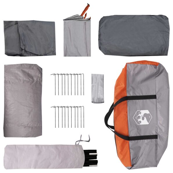 vidaXL Stan chata Šedá a oranžová 480 x 273 x 205 cm Polyester a oceľ – Obrázok 9