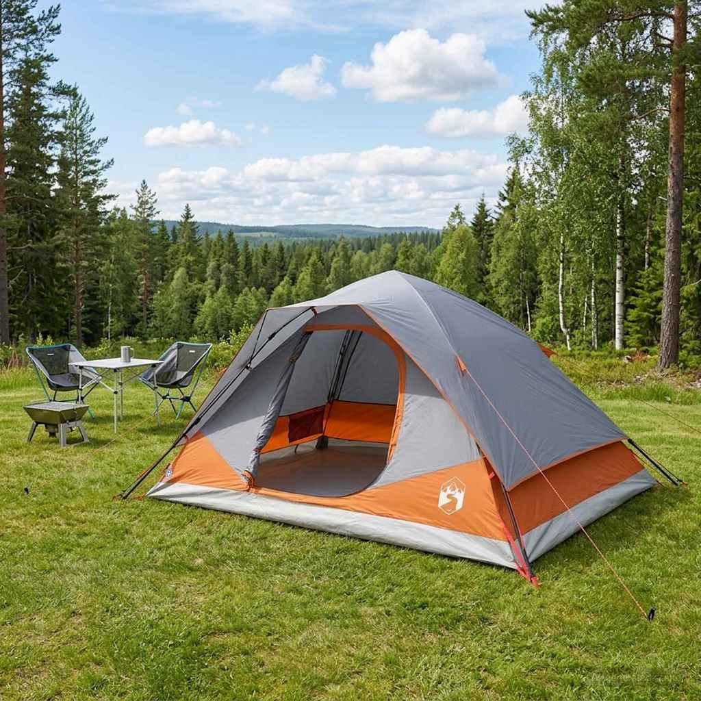 42028691_1.jpg vidaXL Okamžitý stan so strechou Šedá a oranžová 305 x 215 x 140 cm – Obrázok 1