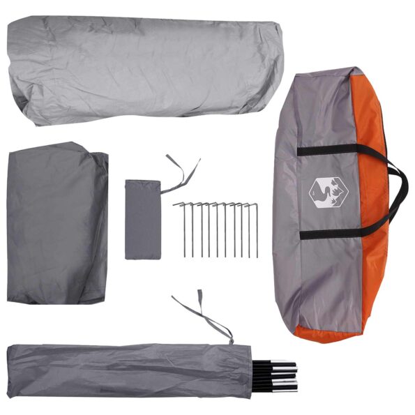 vidaXL Okamžitý stan so strechou Šedá a oranžová 365 x 380 x 200 cm – Obrázok 9