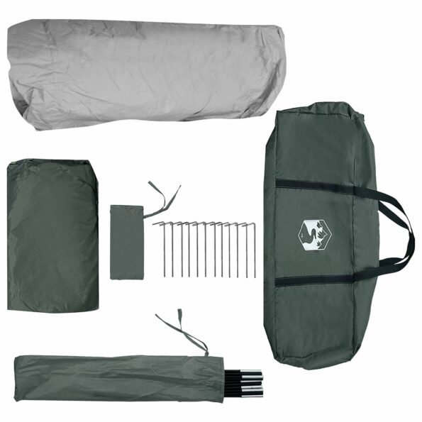 vidaXL Okamžitý stan so strechou Armádna zelená 365 x 280 x 200 cm – Obrázok 9