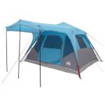 vidaXL Rodinný stan Modrá 305 x 275 x 190 cm Polyester a oceľ – Obrázok 3