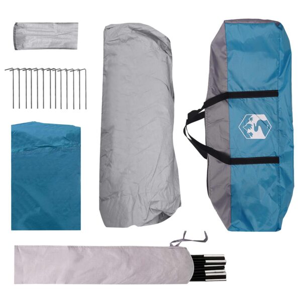vidaXL Rodinný stan Modrá 305 x 275 x 190 cm Polyester a oceľ – Obrázok 9
