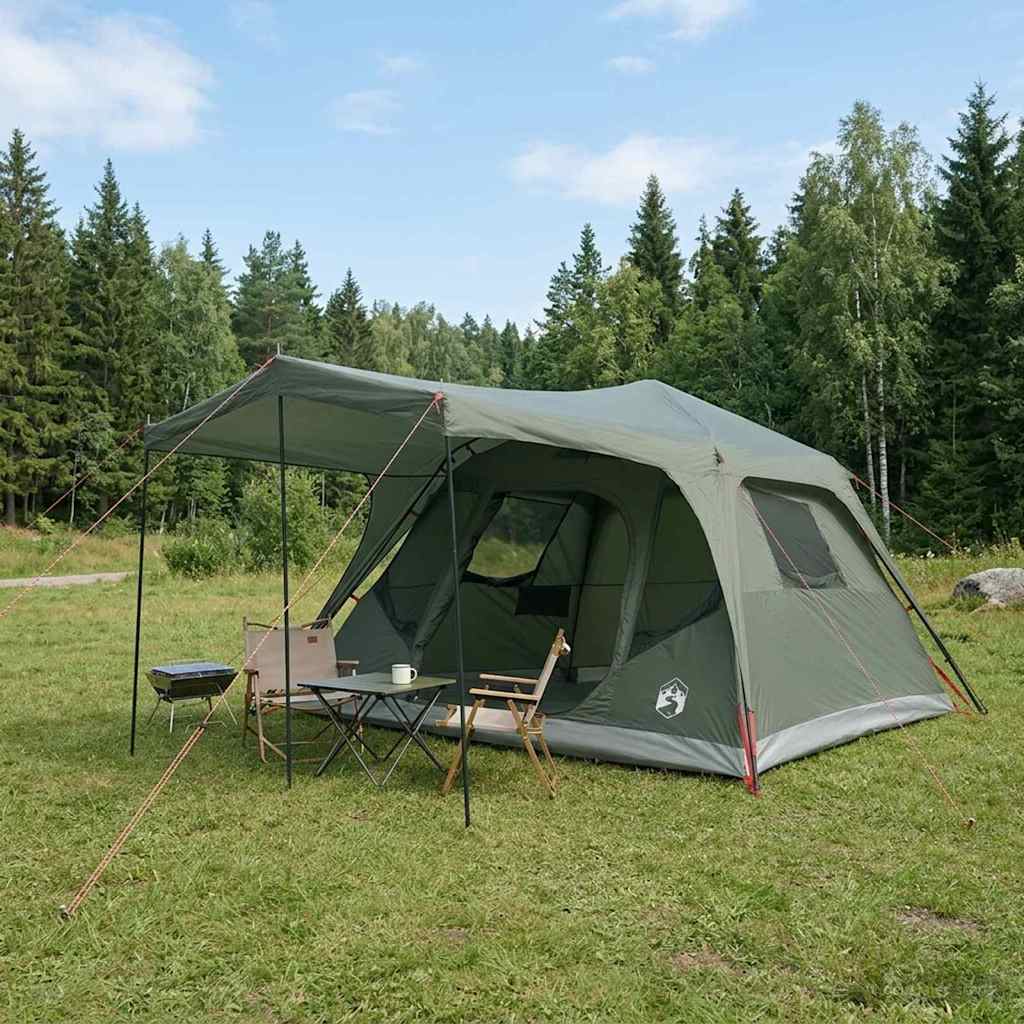 42028710_1.jpg vidaXL Rodinný stan Armádna zelená 305 x 275 x 190 cm Polyester a oceľ – Obrázok 1