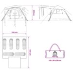 vidaXL Rodinný stan Armádna zelená 305 x 275 x 190 cm Polyester a oceľ – Obrázok 13