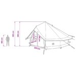 vidaXL Tipi stan Zelená 700 x 700 x 395 cm Polyester a oceľ – Obrázok 12