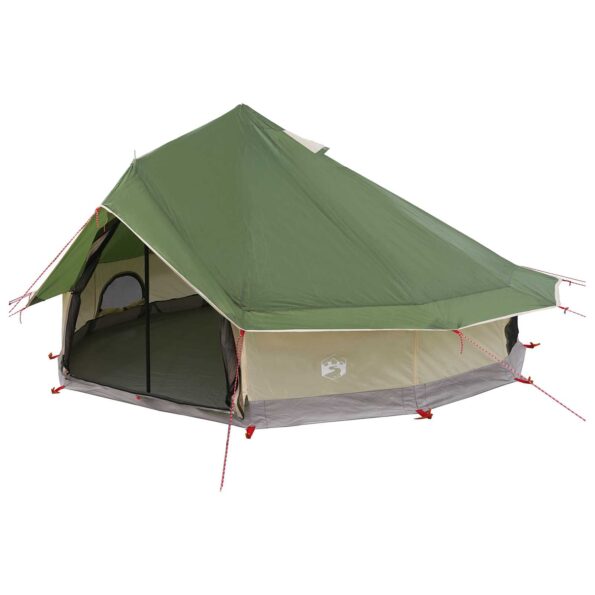 vidaXL Tipi stan Zelená 700 x 700 x 395 cm Polyester a oceľ – Obrázok 2