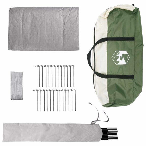 vidaXL Tipi stan Zelená 700 x 700 x 395 cm Polyester a oceľ – Obrázok 7