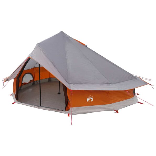 vidaXL Tipi stan Šedá a oranžová 700 x 700 x 395 cm Polyester a oceľ – Obrázok 2