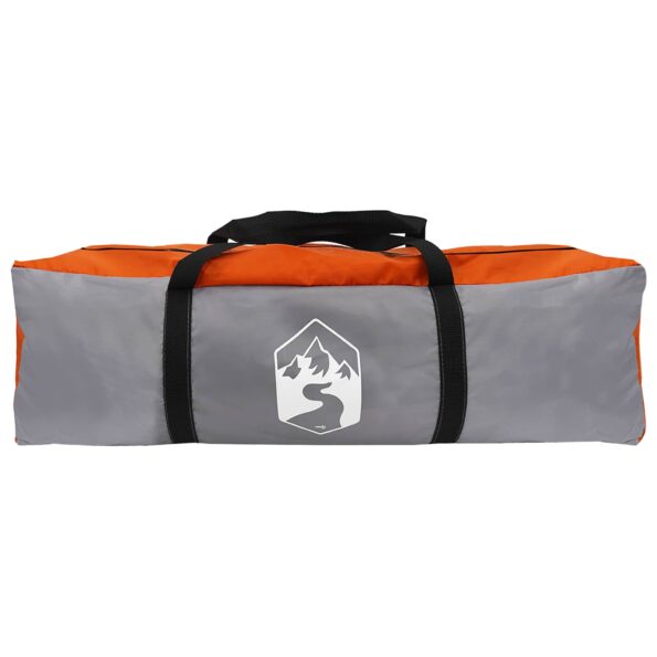 vidaXL Tipi stan Šedá a oranžová 700 x 700 x 395 cm Polyester a oceľ – Obrázok 7