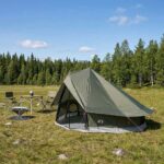 vidaXL Tipi stan Armádna zelená 700 x 700 x 395 cm Polyester a oceľ