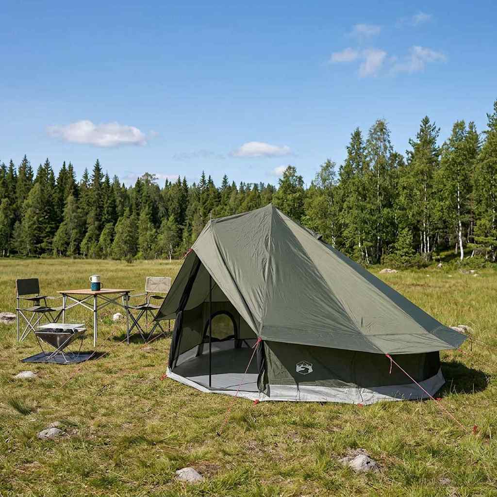 42028714_1.jpg vidaXL Tipi stan Armádna zelená 700 x 700 x 395 cm Polyester a oceľ – Obrázok 1
