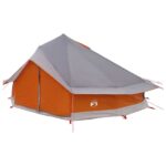 vidaXL Tipi stan Šedá a oranžová 800 x 800 x 430 cm Polyester a oceľ – Obrázok 3